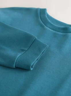 Next Teal Blue Relaxed Fit Long Sleeve Heavyweight T-Shirt (3-16yrs) Best