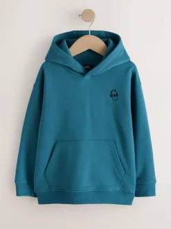 Next Teal Blue Skull Sign Off Hoodie (3-16yrs) Sale