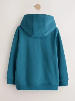 Next Teal Blue Skull Sign Off Hoodie (3-16yrs) Sale