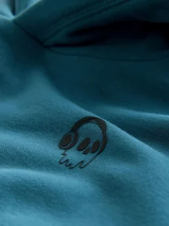 Next Teal Blue Skull Sign Off Hoodie (3-16yrs) Sale