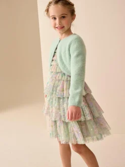 Next Fluffy Occasion Shrug (12mths-16yrs) Teal Hot