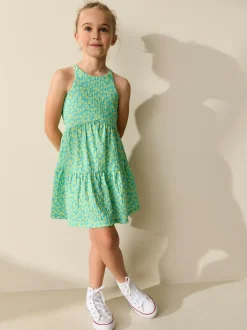 Next Teal Lemon Print Strappy Crinkle Summer Dress (3-16yrs) Sale