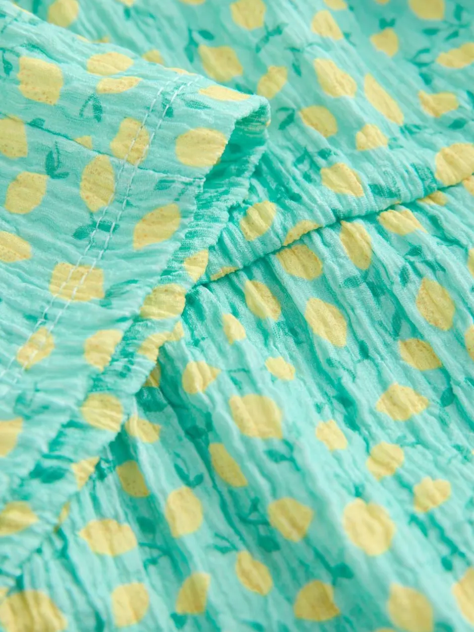 Next Teal Lemon Print Strappy Crinkle Summer Dress (3-16yrs) Sale
