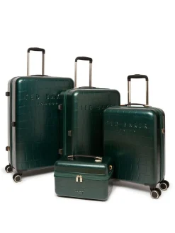 Ted Baker Icon Case Croc Medium Suitcase Green Hot