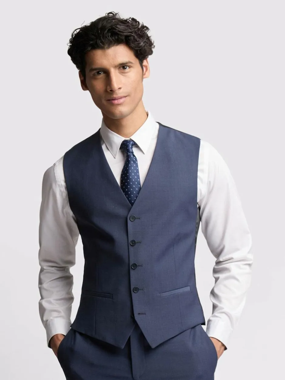 Ted Baker Tailoring Blue Premium Panama Waistcoat Online