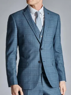 Ted Baker Tailoring Large Blue Alder Check Slim Fit Jacket