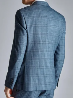 Ted Baker Tailoring Large Blue Alder Check Slim Fit Jacket