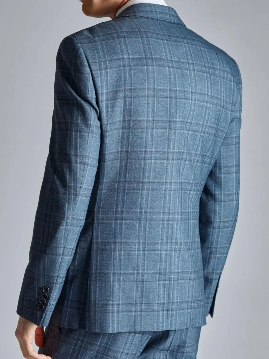 Ted Baker Tailoring Large Blue Alder Check Slim Fit Jacket