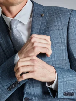 Ted Baker Tailoring Large Blue Alder Check Slim Fit Jacket