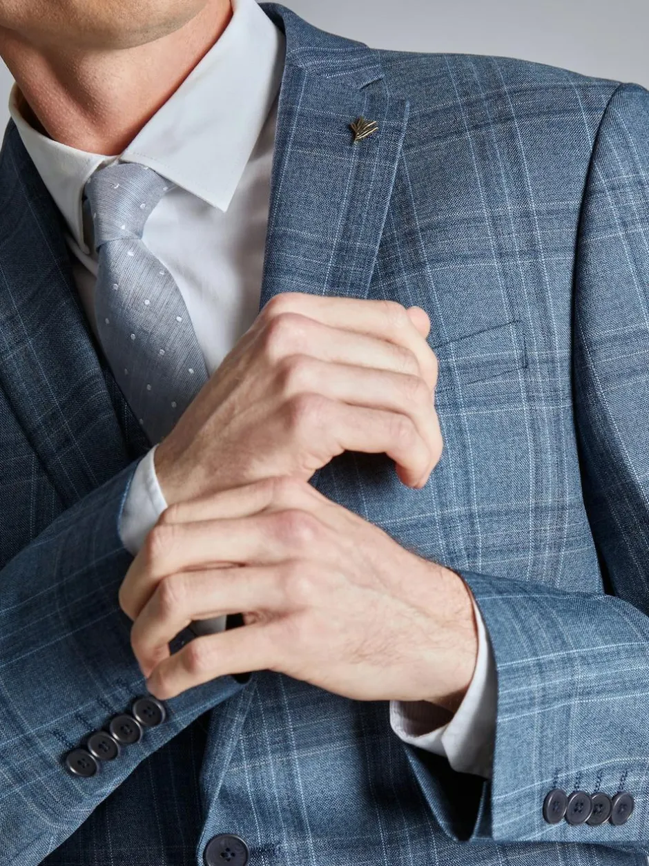 Ted Baker Tailoring Large Blue Alder Check Slim Fit Jacket