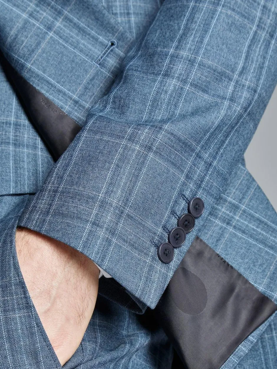 Ted Baker Tailoring Large Blue Alder Check Slim Fit Jacket