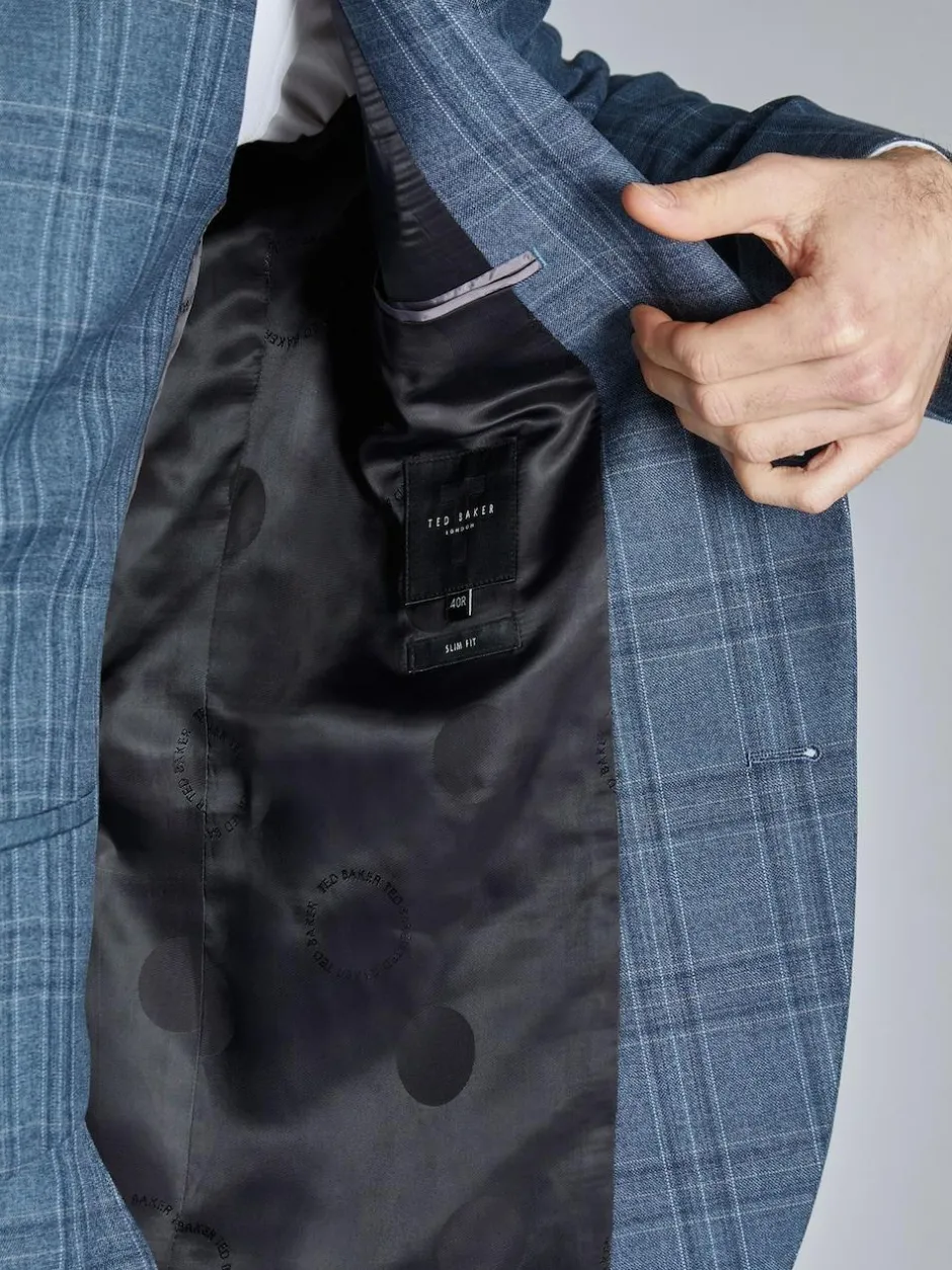 Ted Baker Tailoring Large Blue Alder Check Slim Fit Jacket