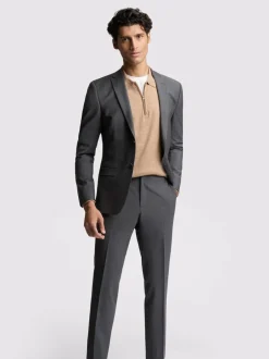 Ted Baker Tailoring Prem Charcoal Grey Panama Slim Suit Jacket Sale