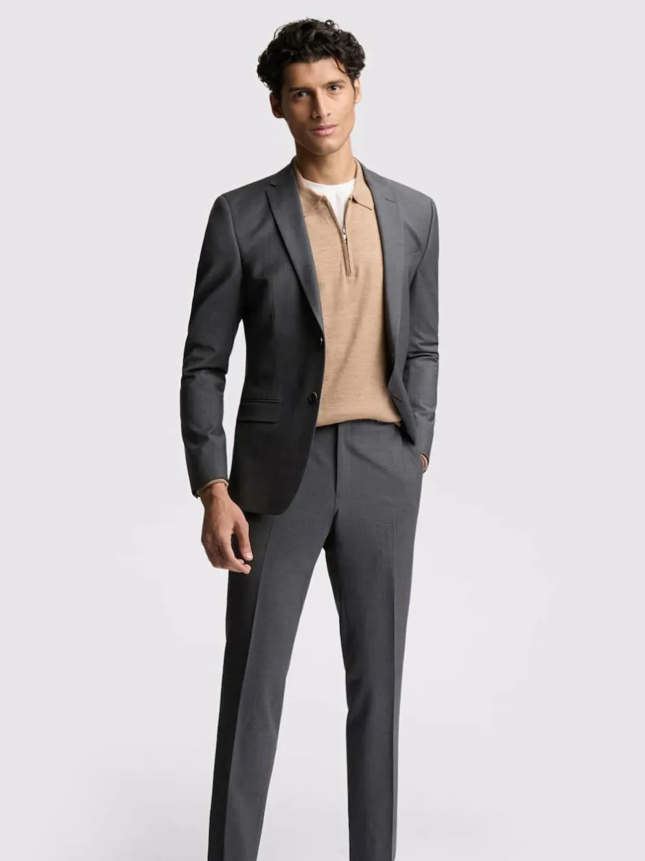 Ted Baker Tailoring Prem Charcoal Grey Panama Slim Suit Jacket Sale