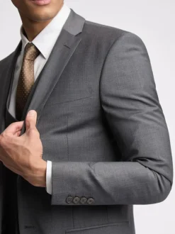 Ted Baker Tailoring Prem Charcoal Grey Panama Slim Suit Jacket Sale