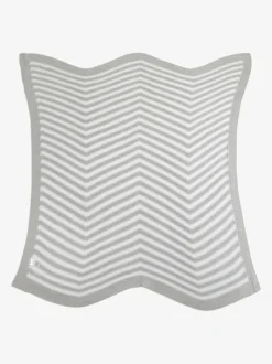 The Little Tailor Baby Chevron Design 100% Cotton Knitted Shawl Grey Discount