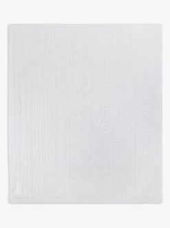 The Little Tailor Baby Fisherman Cable Knitted Blanket White Best