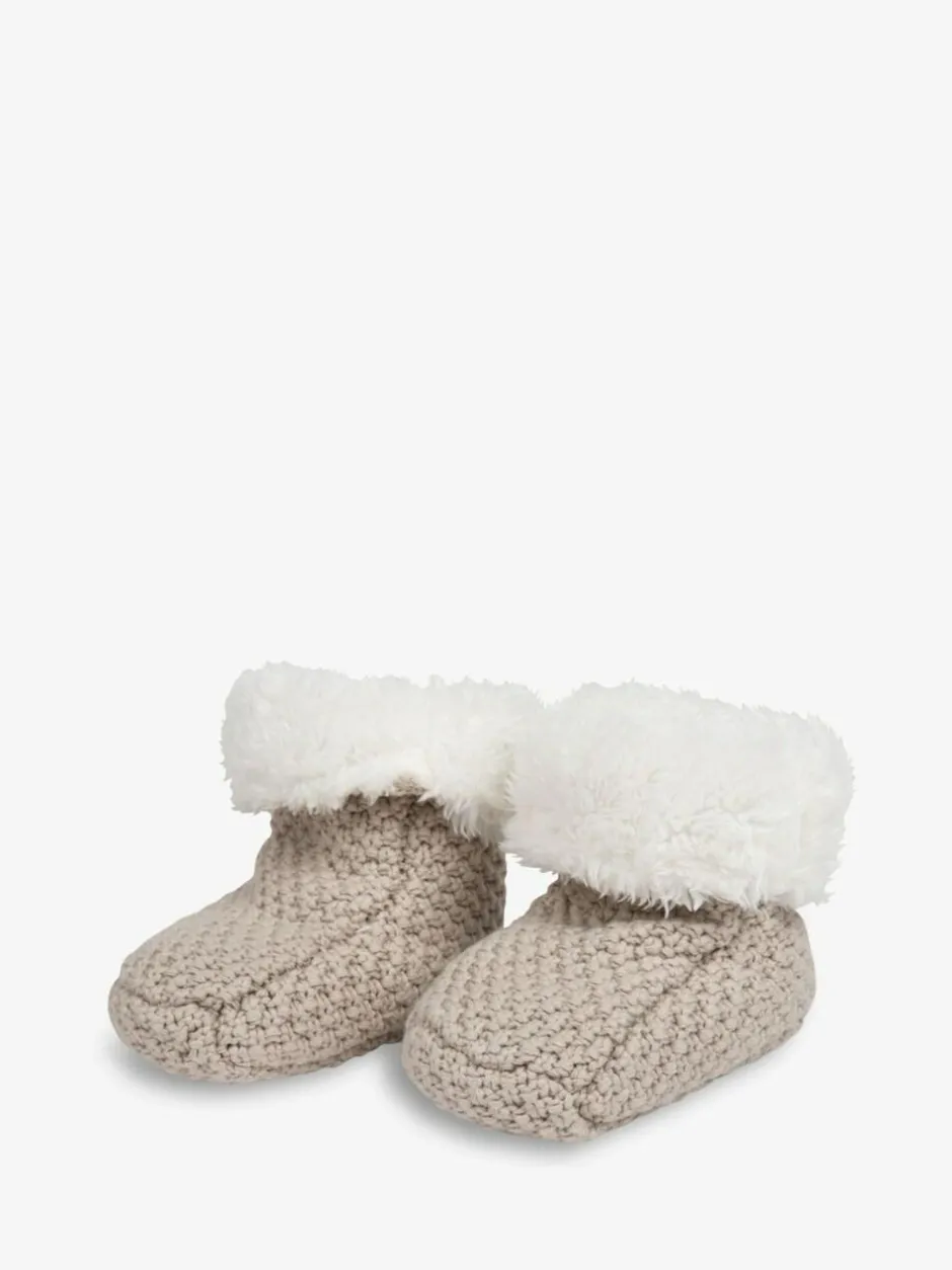 The Little Tailor Baby Knitted Plush Lined Boots Beige Online