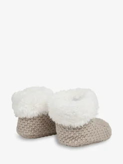 The Little Tailor Baby Knitted Plush Lined Boots Beige Online