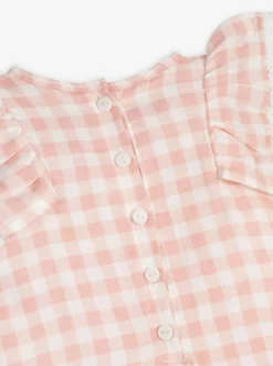 The Little Tailor Baby Muslin 100% Cotton Playsuit Pink Clearance