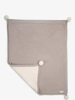 The Little Tailor Baby Natural Pom Pom Plush Lined Blanket Sale