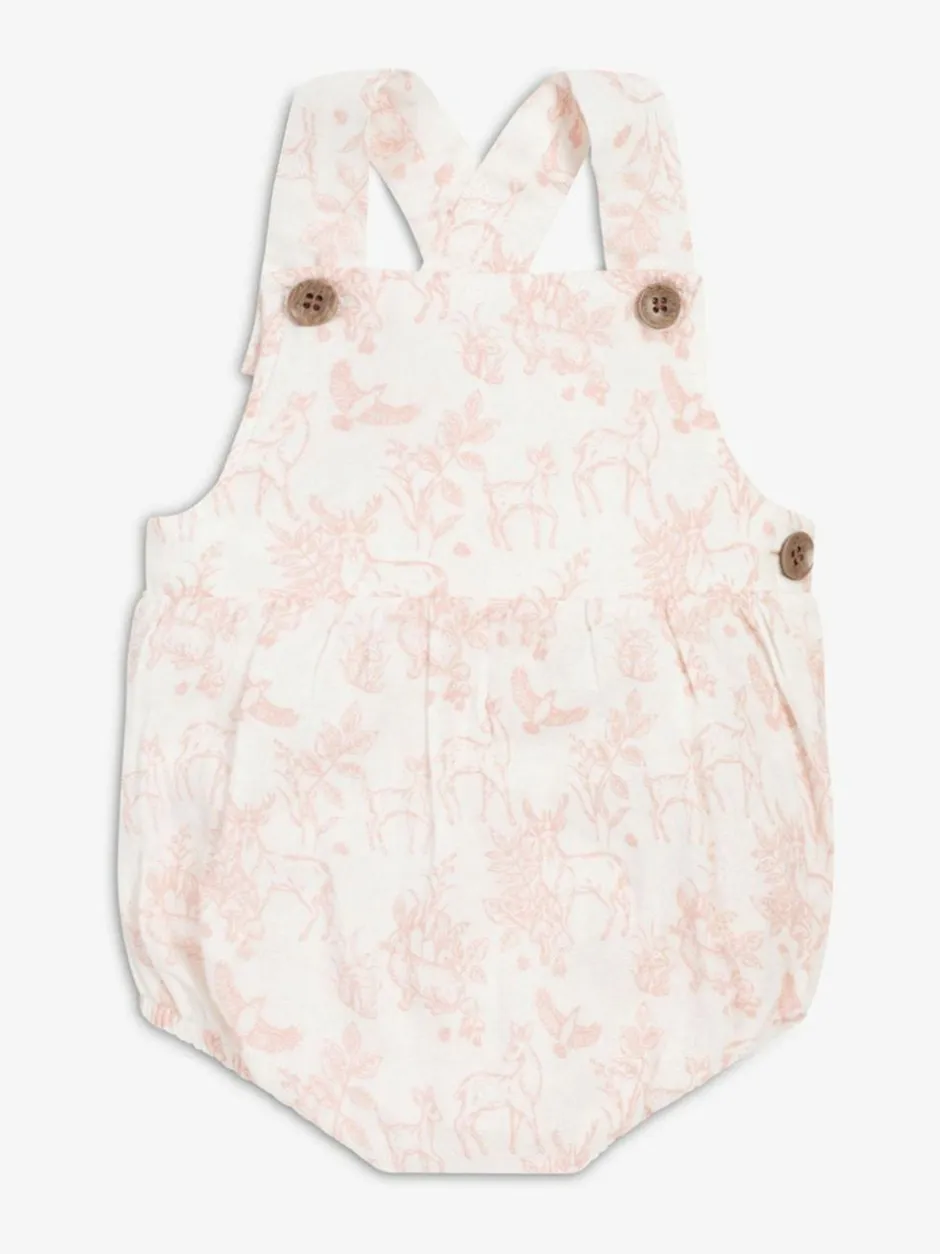 The Little Tailor Baby Woven 100% Cotton Rompersuit Pink