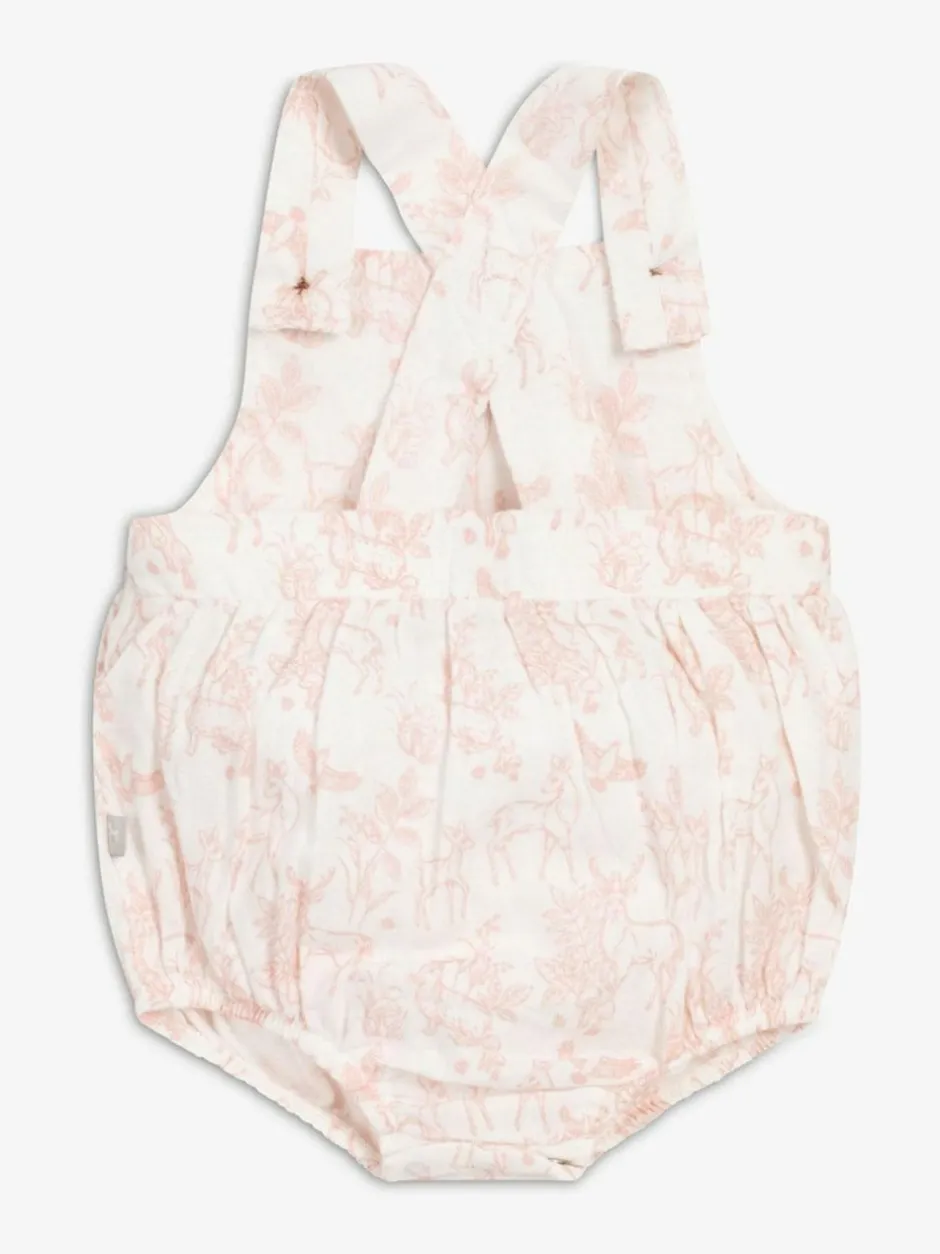 The Little Tailor Baby Woven 100% Cotton Rompersuit Pink