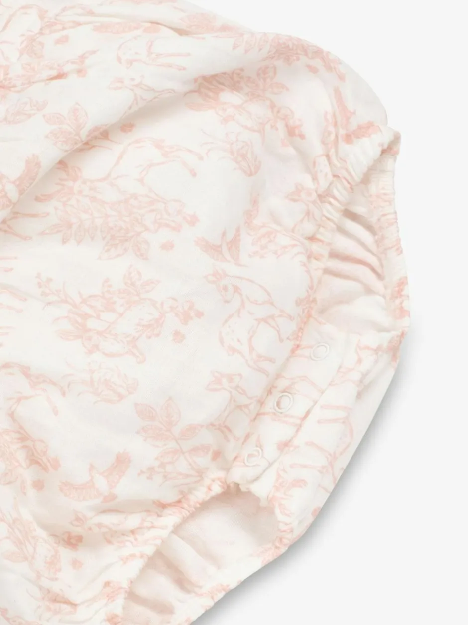 The Little Tailor Baby Woven 100% Cotton Rompersuit Pink