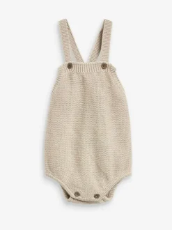 The Little Tailor Stylish Baby Knitted 100% Cotton Romper Cream Online