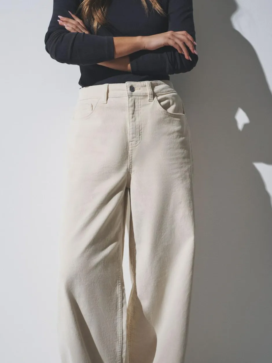 The Set 2 Pack Cord Wide Leg Jeans Cream/Black Best