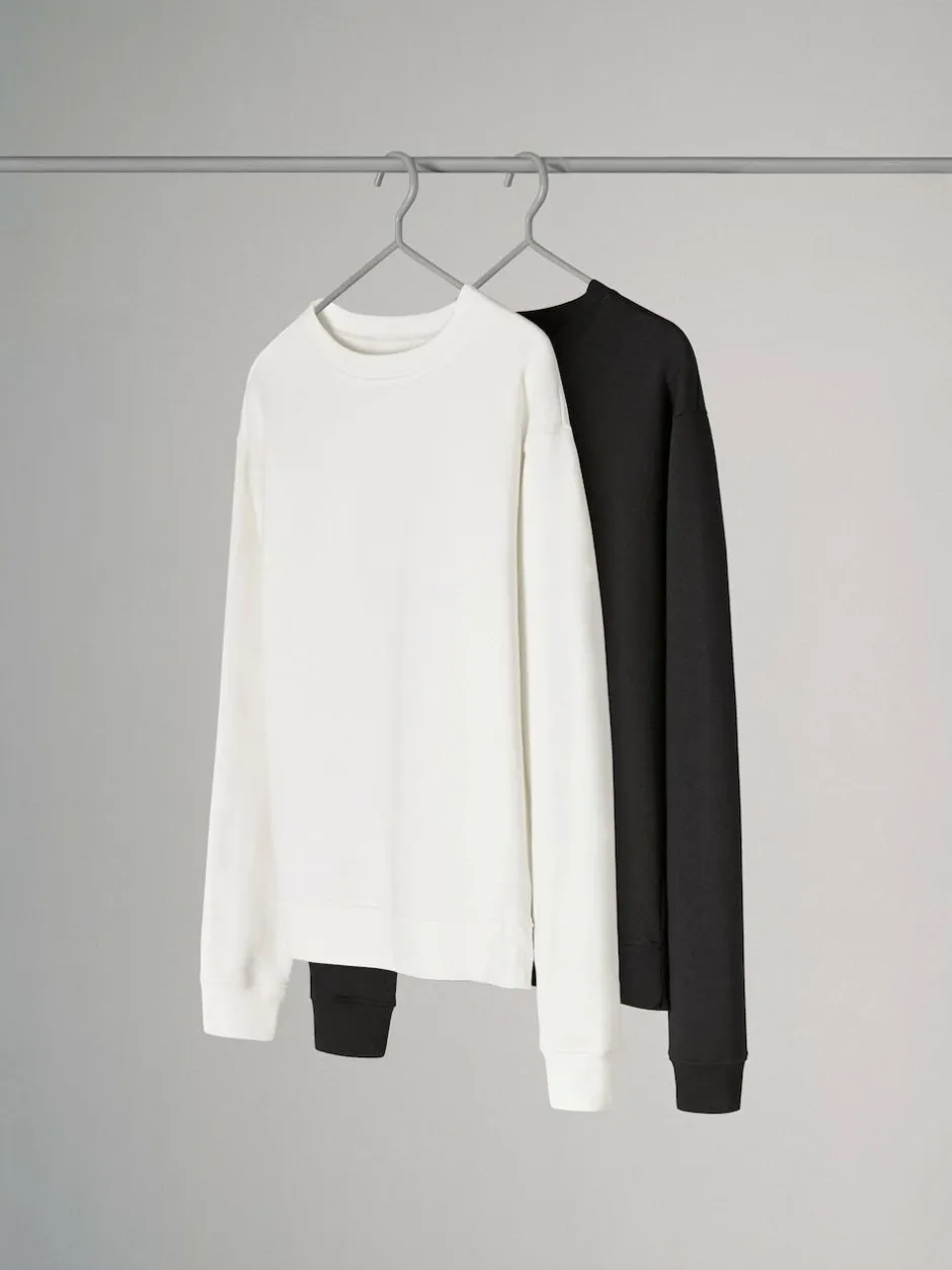 The Set 2 Pack Crew Neck Sweatshirts Black/Cream Hot