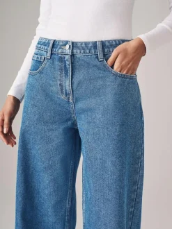 The Set 2 Pack Denim Wide Leg 100% Cotton Jeans Black/Mid Blue Best