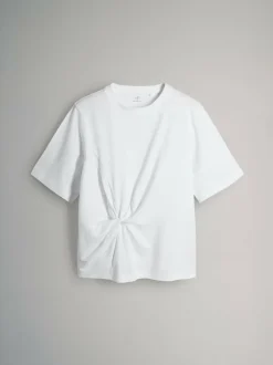 The Set 3 Pack Knot Front T-Shirts Black/White/Stripe Clearance