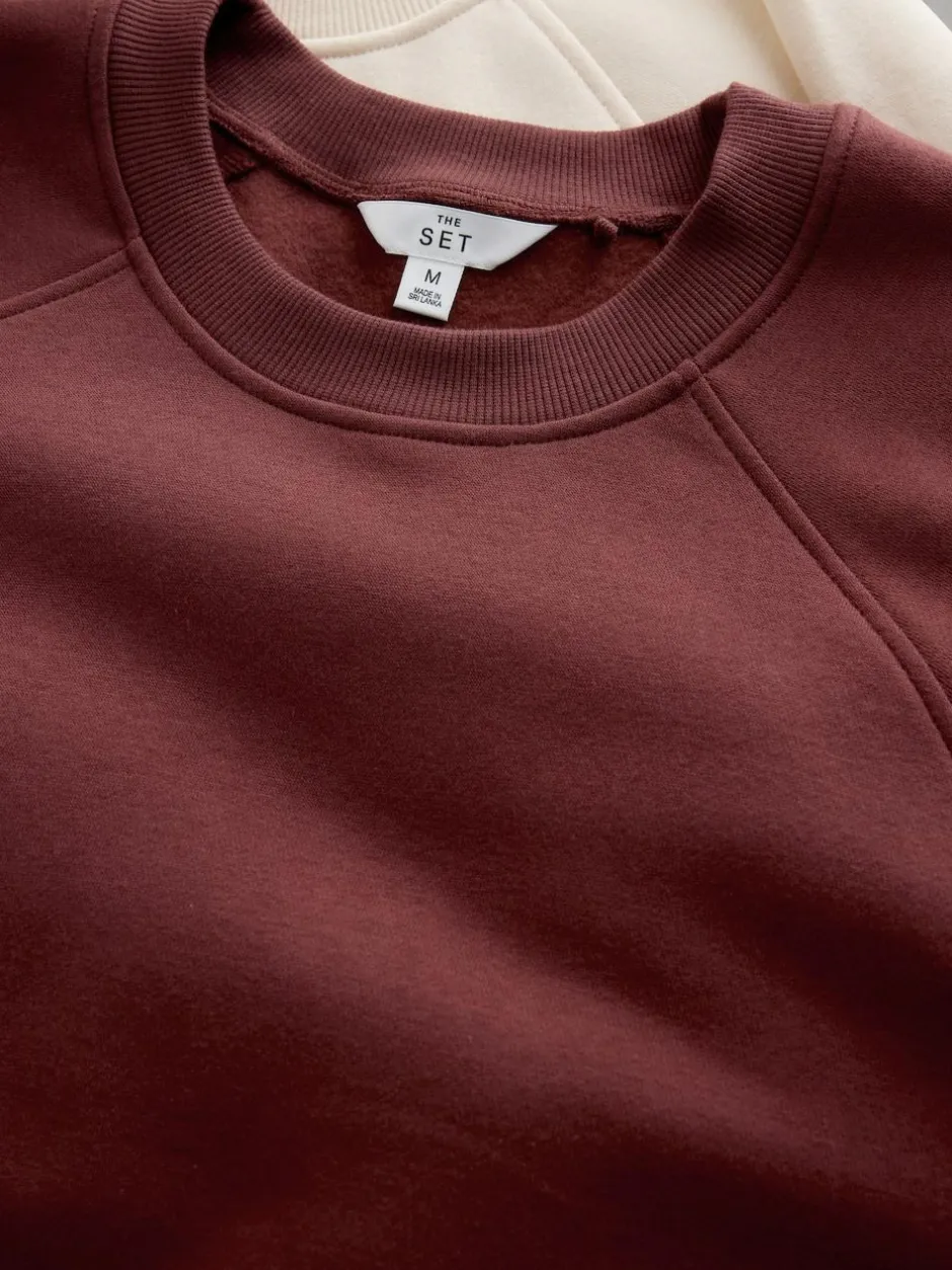 The Set 2 Pack Raglan Sweat Tops Pink/Cream Online