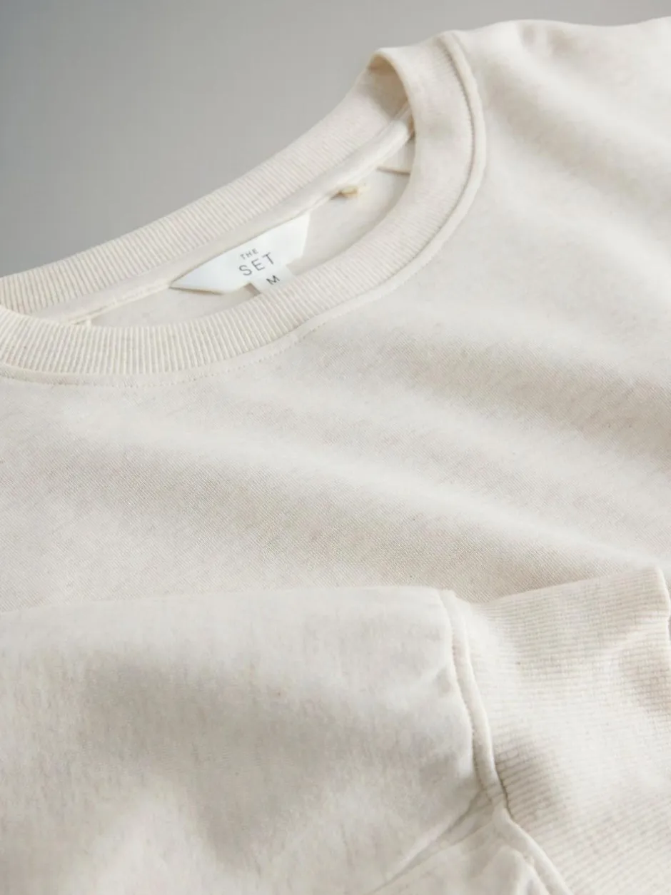 The Set 2 Pack Relaxed Crew Sweatshirt Chocolate Brown/Cream Clearance