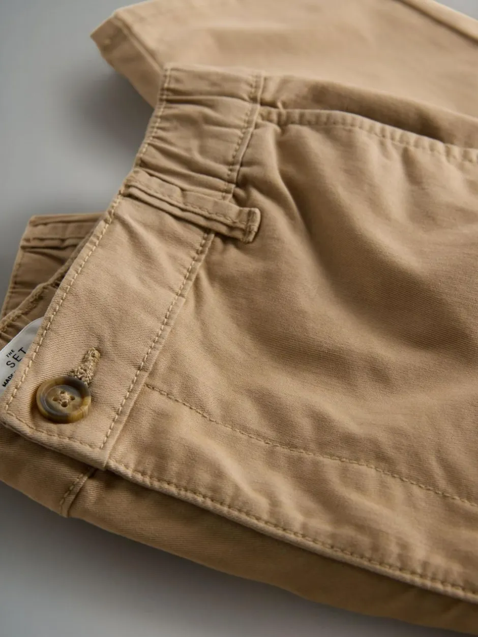The Set 3 Pack Slim Leg Chino Trousers Navy Blue/Tan Brown/Green Clearance