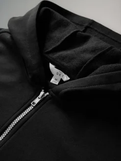 The Set 2 Pack Zip Though Hoodies Black/Grey Marl Clearance