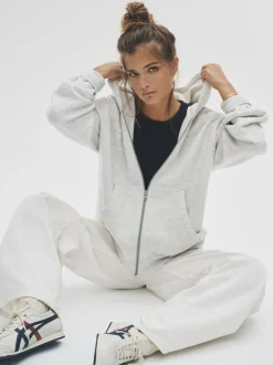 The Set 2 Pack Zip Though Hoodies Black/Grey Marl Clearance
