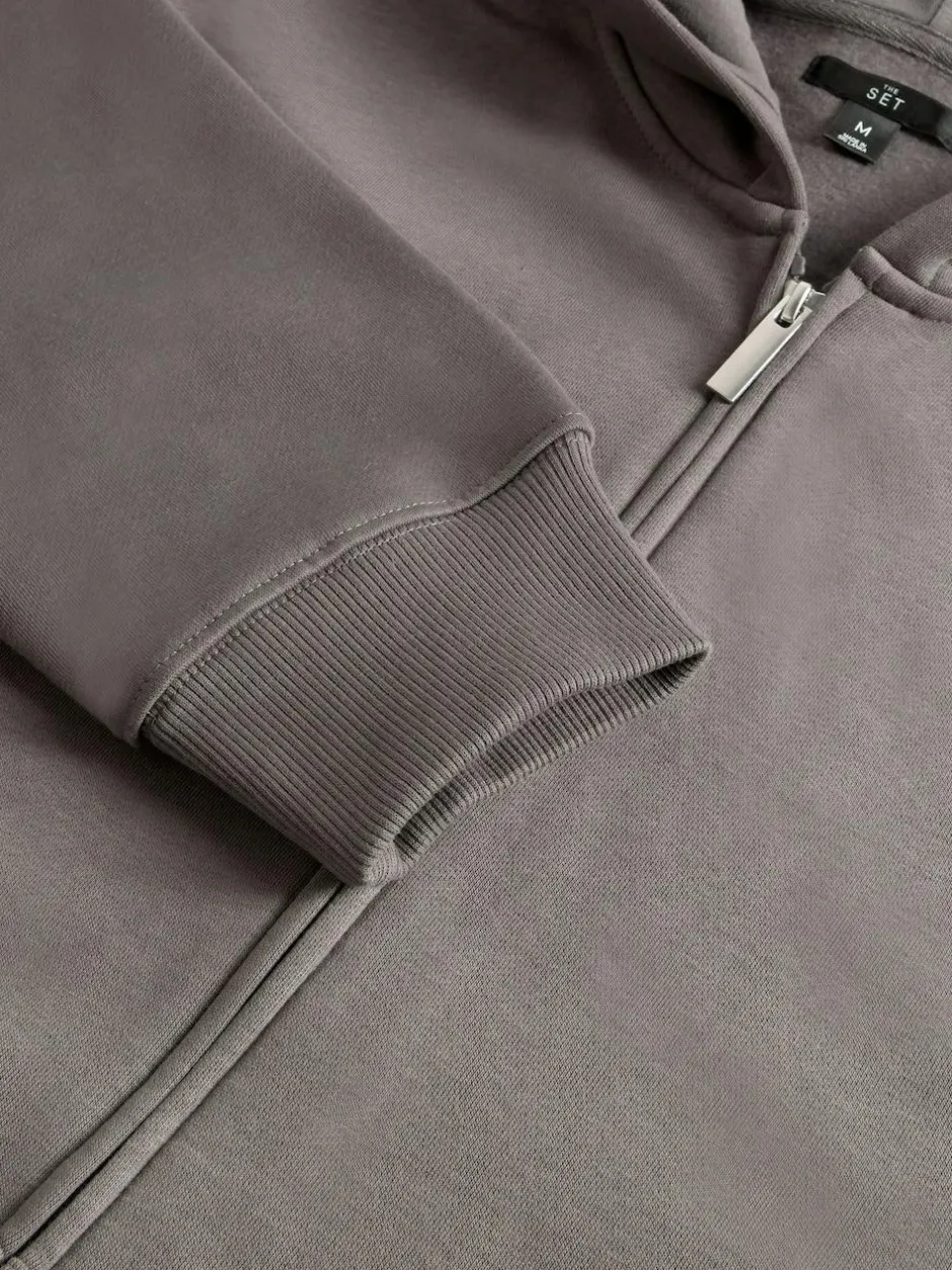 The Set 3 Pack Zip Through Hooded Sweatshirt Black/Grey/Green