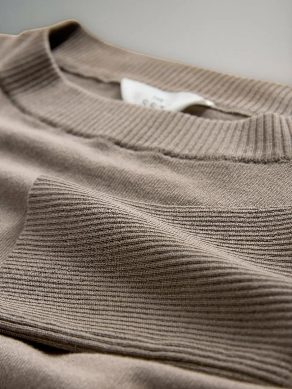The Set Black/Brown/Neutral 3 Pack Fine Knit Crew Neck Jumpers Best