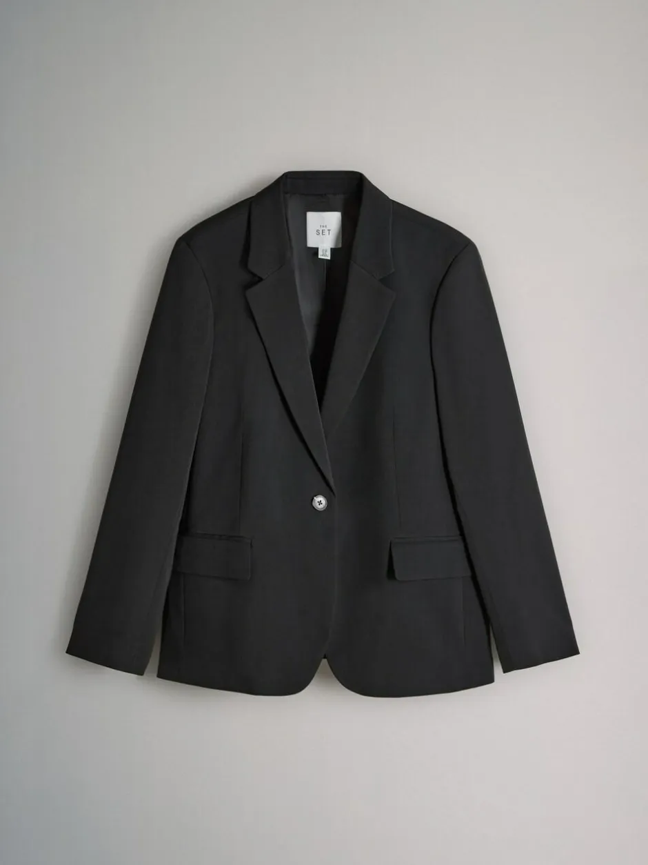 The Set Single Breasted Blazer Black Online