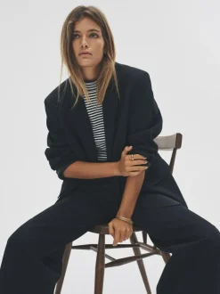 The Set Single Breasted Blazer Black Online