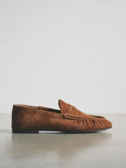 The Set Premium Suede Loafers Tan Brown Clearance