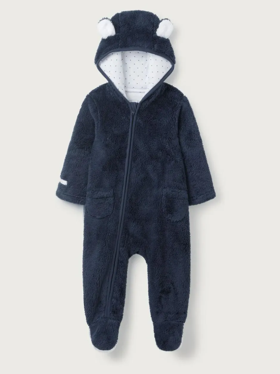 The White Company Blue Navy Fleece Romper Discount