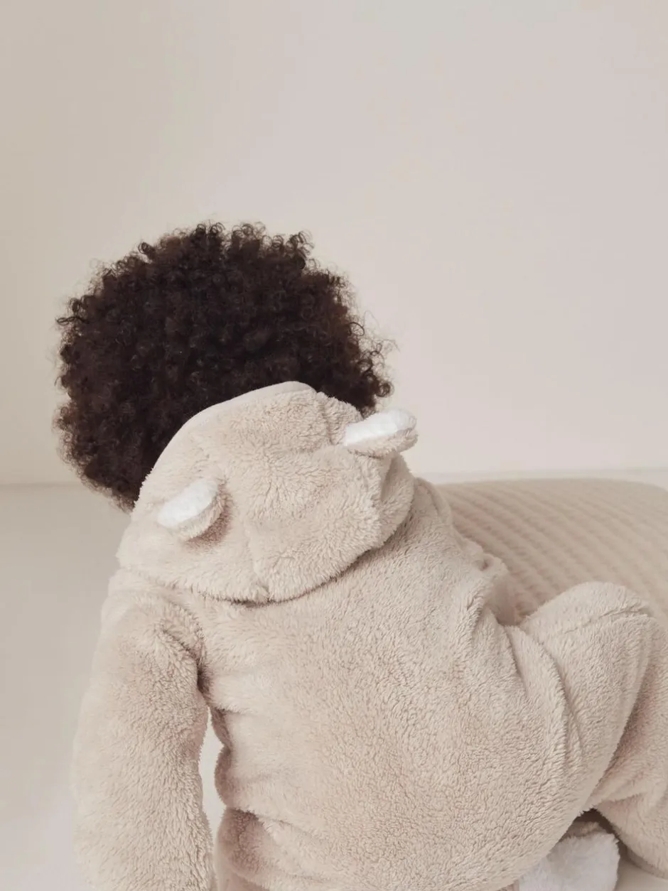 The White Company Pebble Fleece Romper Natural Hot