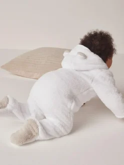 The White Company Pebble Fleece Romper White Online