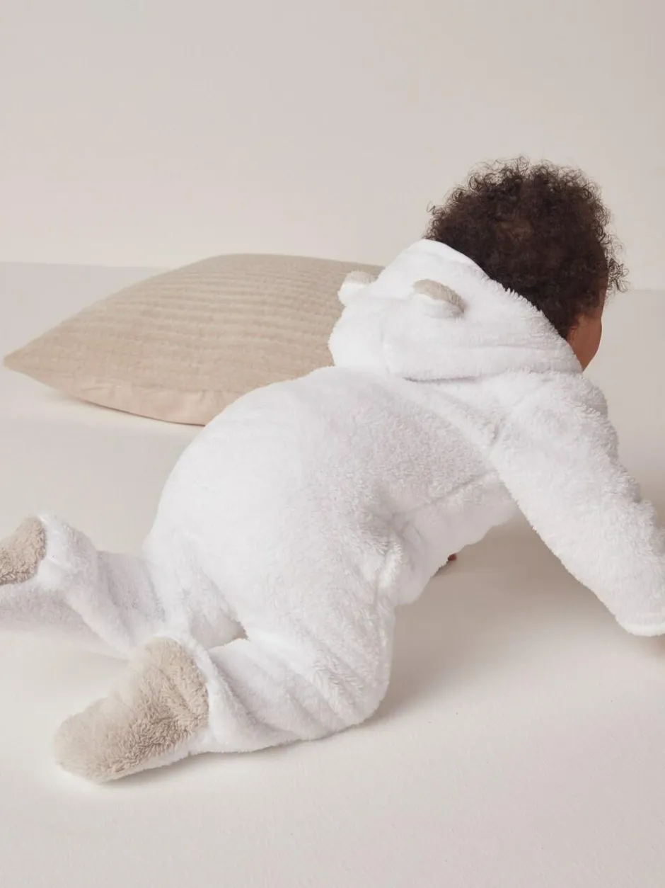 The White Company Pebble Fleece Romper White Online