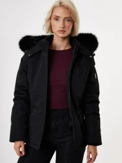 Threadbare Belted Padded Ski Jacket Black Online