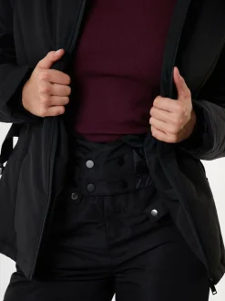 Threadbare Belted Padded Ski Jacket Black Online