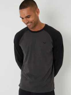 Threadbare Black Blend Long Sleeve Pyjamas Set Outlet
